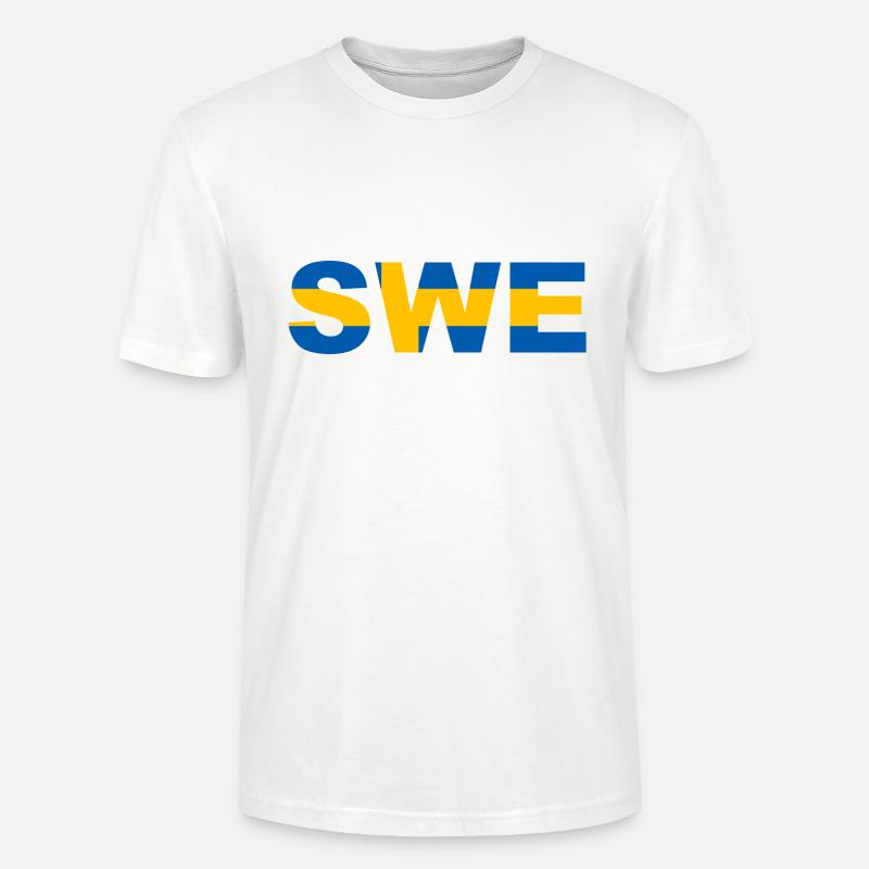 Drapeau Suède Code ISO SWE - T-shirt bio CRAFTER Stanley Stella Unisexe - blanc
