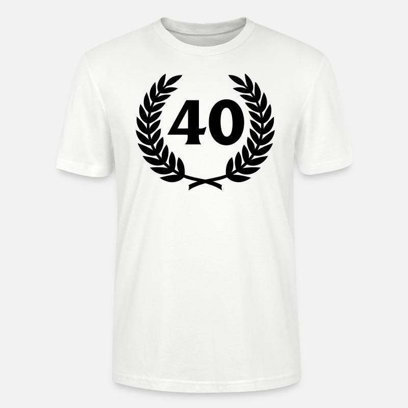 Lorbeerkranz & Zahl (40) - Stanley/Stella Unisex Bio-T-Shirt CRAFTER - Weiß