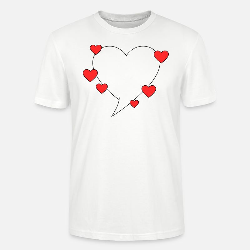 Sprechblase mit Herzen - Stanley/Stella Unisex Bio-T-Shirt CRAFTER - Weiß