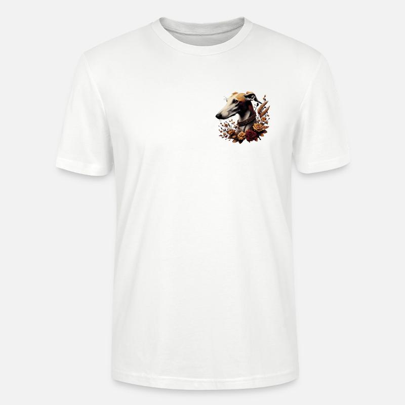 Tête de lévrier Chapelet d’automne - T-shirt bio CRAFTER Stanley Stella Unisexe - blanc