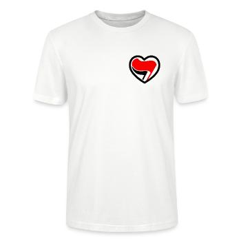Antifa Logo in Herzform - Stanley/Stella Unisex Bio-T-Shirt CRAFTER - Weiß - Vorne - Alina (178cm) & Michal (187cm)