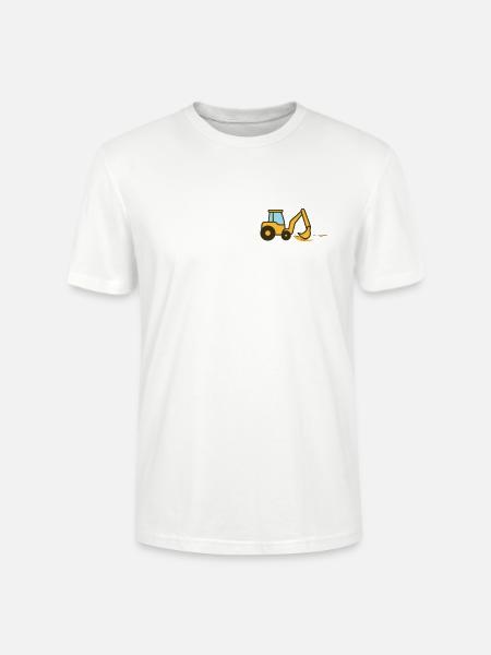 Cartoon-Bagger im Sand - Stanley/Stella Unisex Bio-T-Shirt CRAFTER - Weiß