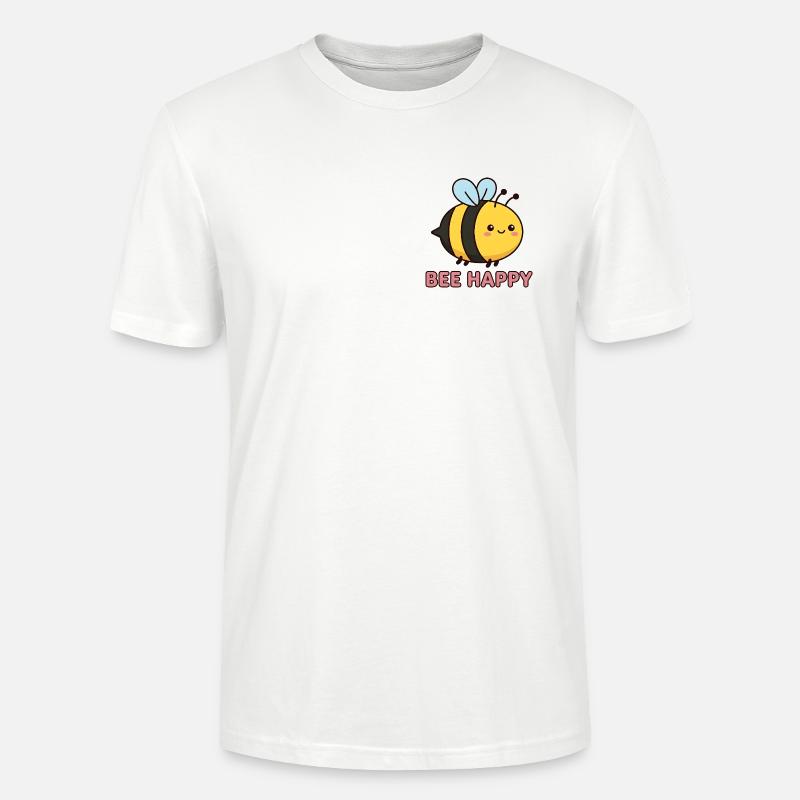 Heureuse d’abeilles | Jeu de mots mignon avec Kawaii Honey Bee - T-shirt bio CRAFTER Stanley Stella Unisexe - blanc