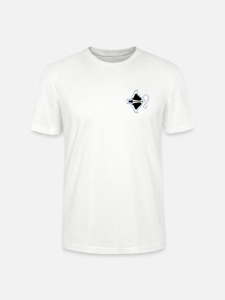 Blauer Umriss Manta-Silhouette - Stanley/Stella Unisex Bio-T-Shirt CRAFTER - Weiß