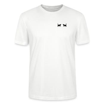 Katze - Stanley/Stella Unisex Bio-T-Shirt CRAFTER - Weiß - Vorne - Alina (178cm) & Michal (187cm)
