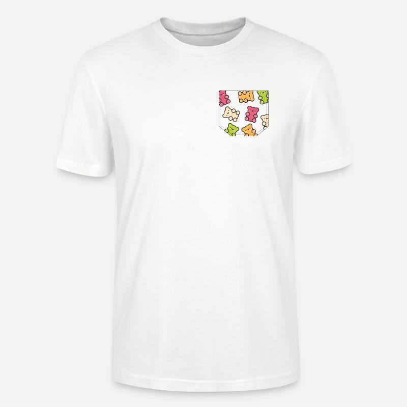 Brusttasche Gummibärchen Geschenk Idee - Stanley/Stella Unisex Bio-T-Shirt CRAFTER - Weiß