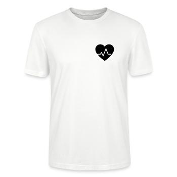 Cardiology Heart Icon - Stanley/Stella CRAFTER Unisex Organic T-Shirt - white - Front - Alina (178cm) & Michal (187cm)