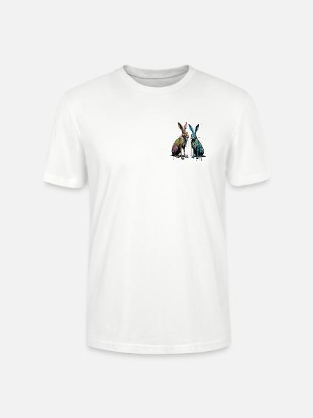 Zwei Street Art Hasen - Stanley/Stella Unisex Bio-T-Shirt CRAFTER - Weiß