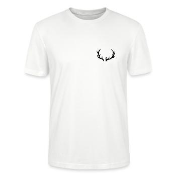 Antlers deer hunting forest - Stanley/Stella CRAFTER Unisex Organic T-Shirt - white - Front - Alina (178cm) & Michal (187cm)