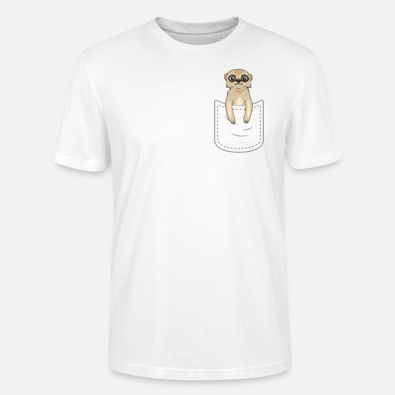 Brusttasche Erdmännchen - Stanley/Stella Unisex Bio-T-Shirt CRAFTER - Weiß