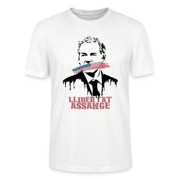 Llibertat Assange - Stanley/Stella Unisex Bio-T-Shirt CRAFTER - Weiß - Vorne - Alina (178cm) & Michal (187cm)