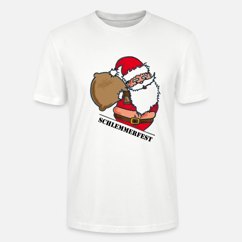 Dicker Weihnachtsmann mit Sack - Stanley/Stella Unisex Bio-T-Shirt CRAFTER - Weiß