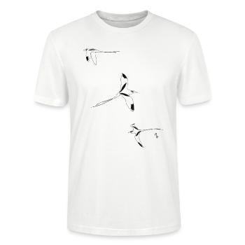 Pailles en queue, île de la Réunion - T-shirt bio CRAFTER Stanley Stella Unisexe - blanc - Devant - Alina (178cm) & Michal (187cm)