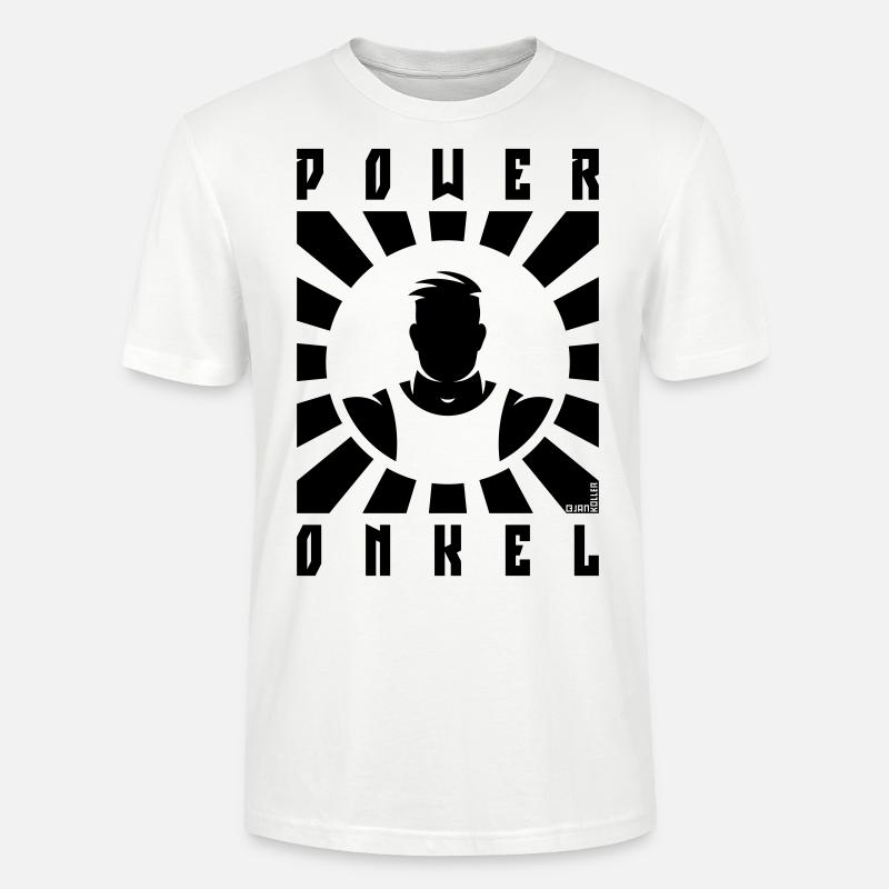 Power Onkel (Poweronkel / Strahlen / Black) - Stanley/Stella Unisex Bio-T-Shirt CRAFTER - Weiß