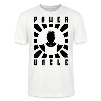 Power Uncle (Strahlen / Black) - Stanley/Stella Unisex Bio-T-Shirt CRAFTER - Weiß - Vorne - Alina (178cm) & Michal (187cm)