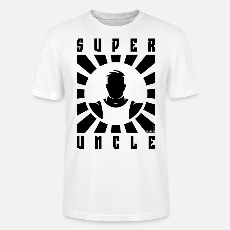 Super Uncle (Strahlen / Black) - Stanley/Stella Unisex Bio-T-Shirt CRAFTER - Weiß