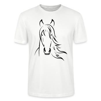 Pferdekopf - Stanley/Stella Unisex Bio-T-Shirt CRAFTER - Weiß - Vorne - Alina (178cm) & Michal (187cm)