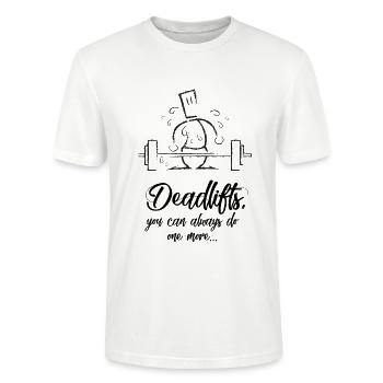 One more deadlift - dead lift training & sport - Stanley/Stella Unisex Bio-T-Shirt CRAFTER - Weiß - Vorne - Alina (178cm) & Michal (187cm)