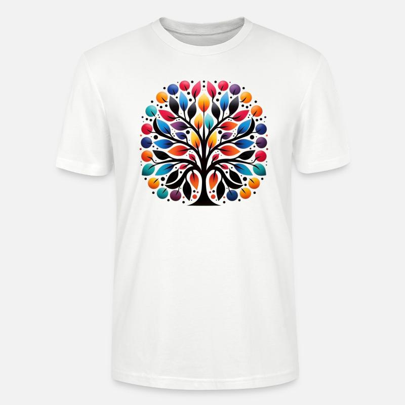Einzigartige Dot-Art mit Lebensbaum-Motiv - Stanley/Stella Unisex Bio-T-Shirt CRAFTER - Weiß