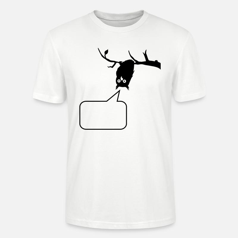 lustige Eule mit Sprechblase - Stanley/Stella Unisex Bio-T-Shirt CRAFTER - Weiß