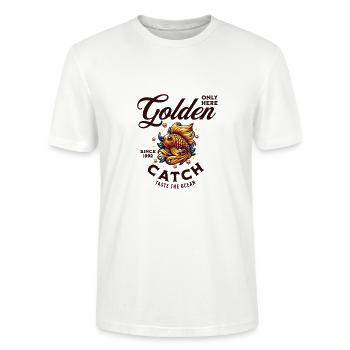 Golden Catch - Stanley/Stella Unisex Bio-T-Shirt CRAFTER - Weiß - Vorne - Alina (178cm) & Michal (187cm)