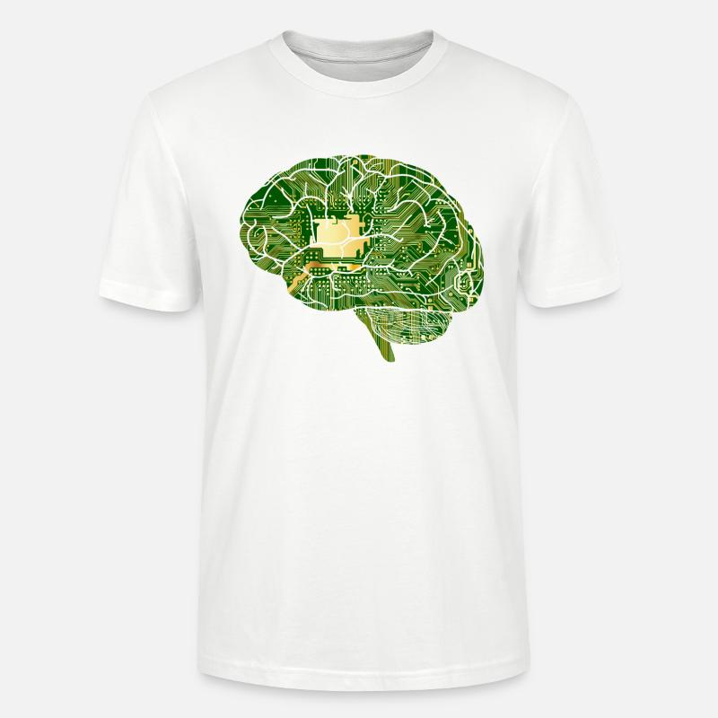 Brain Computer Chip Chip Computer - Stanley/Stella CRAFTER Unisex Organic T-Shirt - white