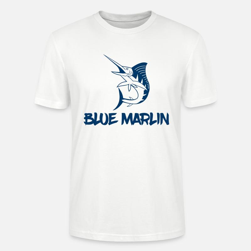 Pêcheurs - Pêche - Blue Marlin - Cadeau - T-shirt bio CRAFTER Stanley Stella Unisexe - blanc