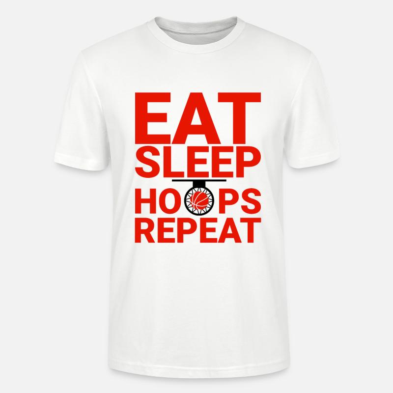 Eat Sleep Hoops Repeat 2 - Stanley/Stella Unisex Bio-T-Shirt CRAFTER - Weiß