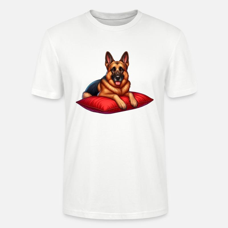 Deutscher Schäferhund Karikatur - Stanley/Stella Unisex Bio-T-Shirt CRAFTER - Weiß