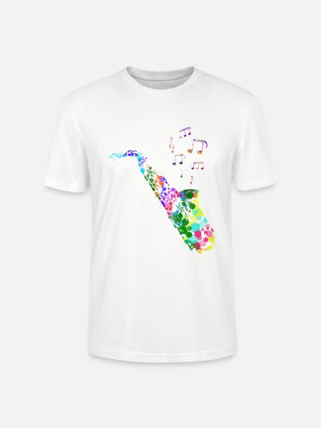 saxophone - T-shirt bio CRAFTER Stanley Stella Unisexe - blanc