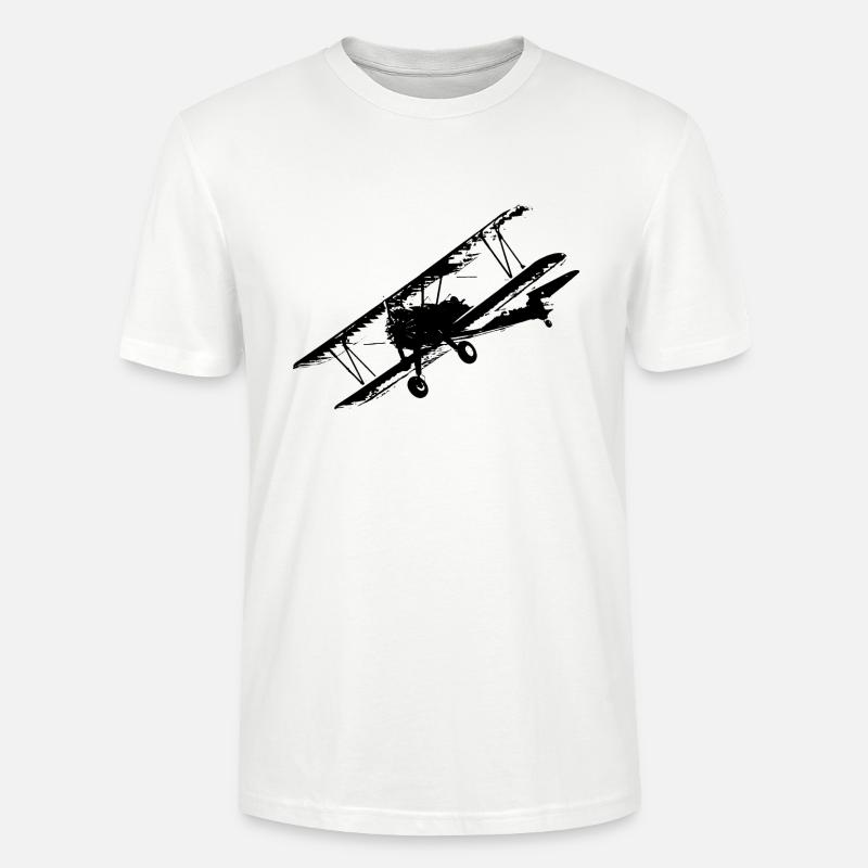 Flugzeug Doppeldecker Flieger Nostalgie - Stanley/Stella Unisex Bio-T-Shirt CRAFTER - Weiß