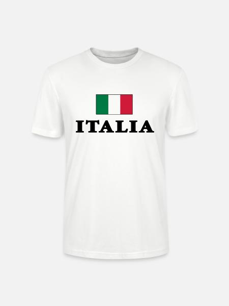 Italy flag with Italia lettering - Stanley/Stella CRAFTER Unisex Organic T-Shirt - white