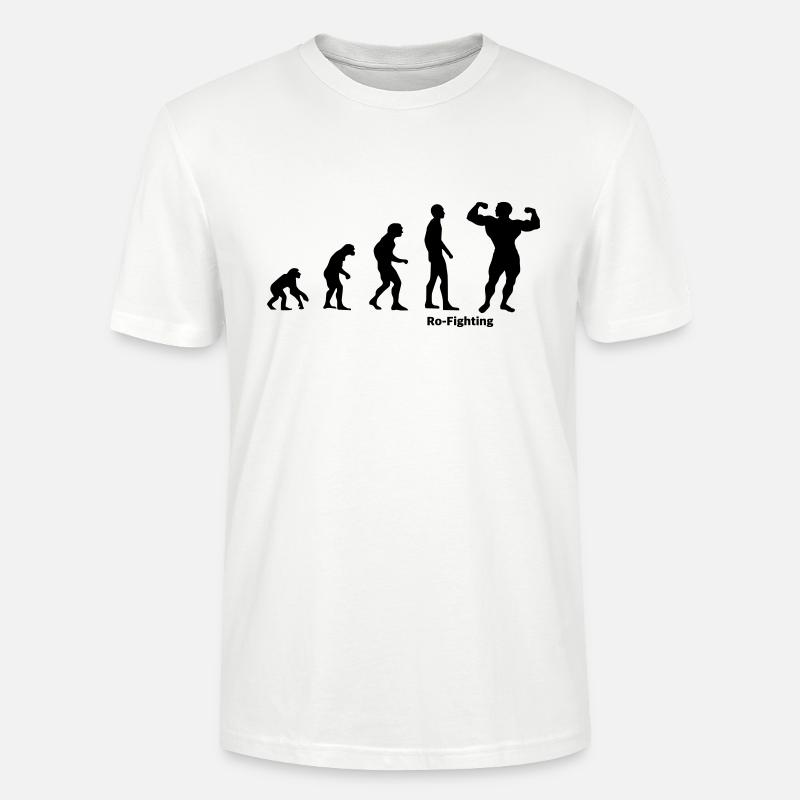 Evolution Bodybuilding Bodybuilder Geschenk - Stanley/Stella Unisex Bio-T-Shirt CRAFTER - Weiß