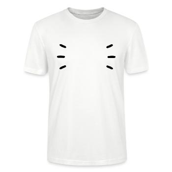 Rays strokes whiskers template clip art - Stanley/Stella CRAFTER Unisex Organic T-Shirt - white - Front - Alina (178cm) & Michal (187cm)