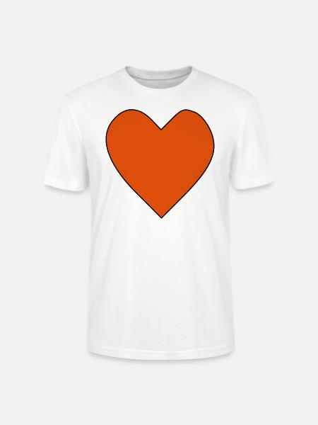 Stort rødt hjerte. hjerte - Stanley Stella CRAFTER unisex økologisk-T-shirt - hvid
