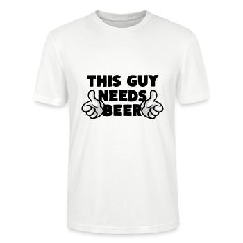 This Guy Needs Beer Bier - Stanley/Stella CRAFTER Unisex Organic T-Shirt - white - Front - Alina (178cm) & Michal (187cm)