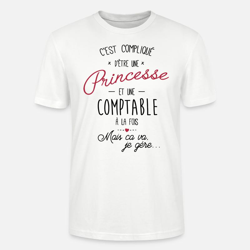 Princesse et comptable - T-shirt bio CRAFTER Stanley Stella Unisexe - blanc