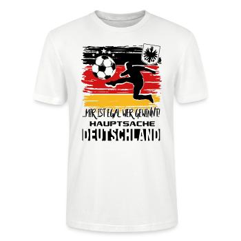Fußball Deutschland Fussball Fan - Stanley/Stella Unisex Bio-T-Shirt CRAFTER - Weiß - Vorne - Alina (178cm) & Michal (187cm)