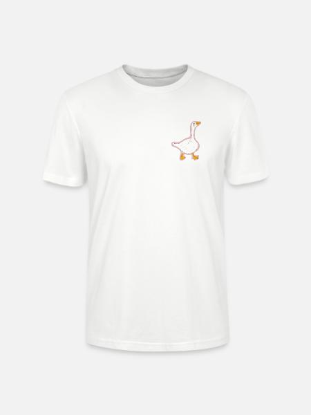Rosa Kontur Ente Cartoon - Stanley/Stella Unisex Bio-T-Shirt CRAFTER - Weiß