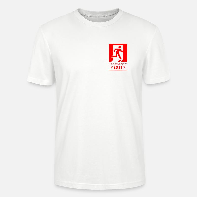 Emergency EXIT Basic Red - Stanley/Stella CRAFTER Unisex Organic T-Shirt - white