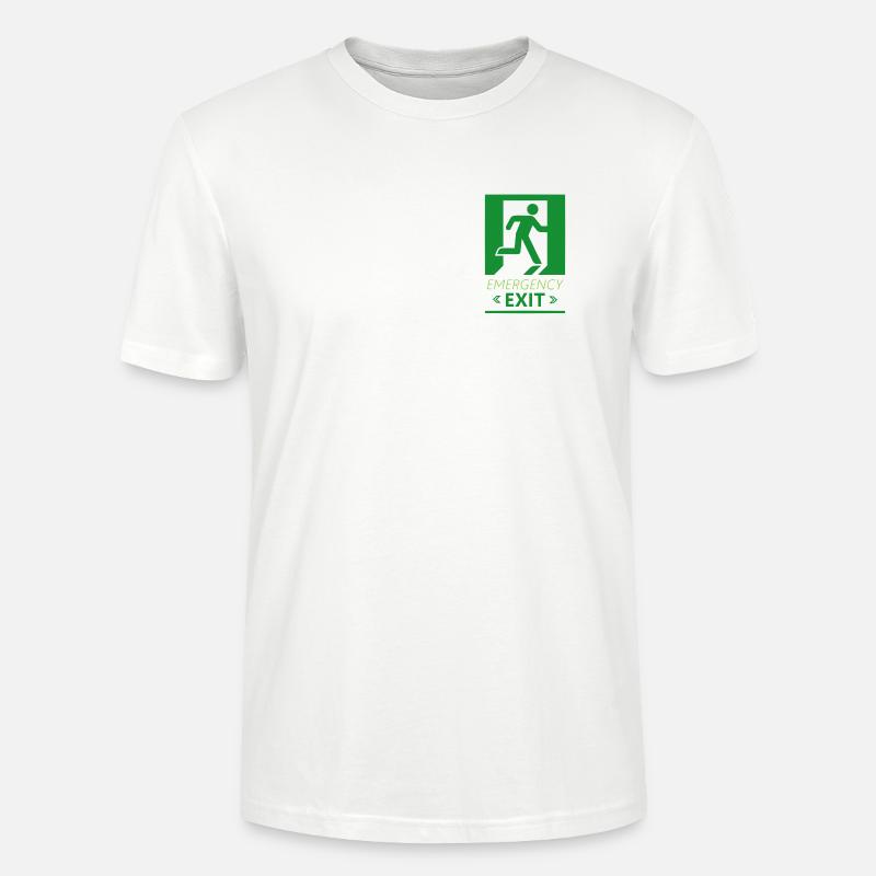 Emergency Exit Basic Green - Stanley/Stella CRAFTER Unisex Organic T-Shirt - white