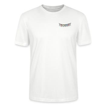 Wimpel Girlande YAY _colored - Stanley/Stella Unisex Bio-T-Shirt CRAFTER - Weiß - Vorne - Alina (178cm) & Michal (187cm)