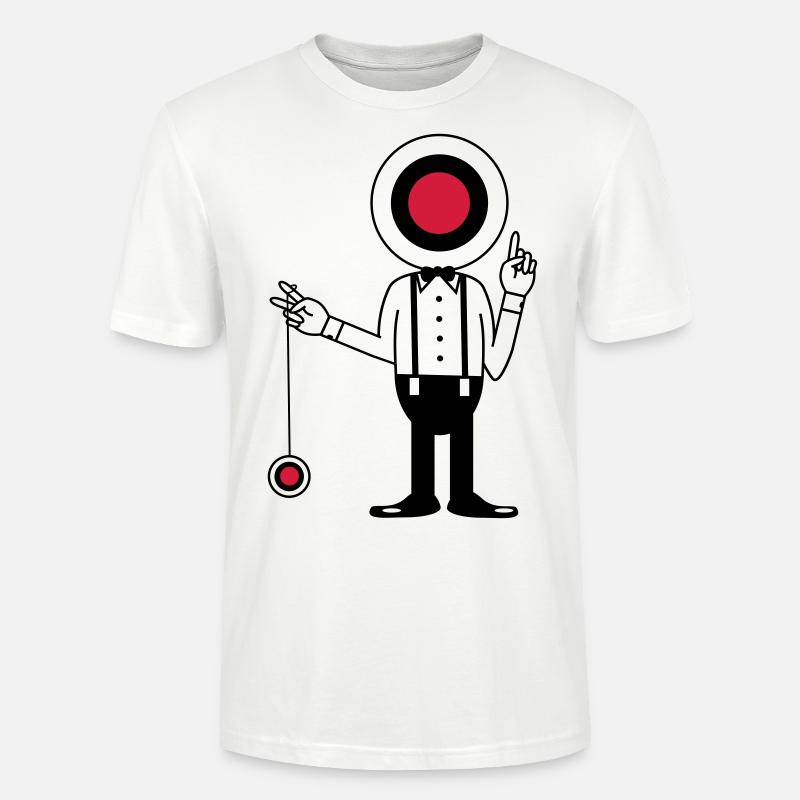 Mann mit Zielscheibe und Jojo - Stanley/Stella Unisex Bio-T-Shirt CRAFTER - Weiß
