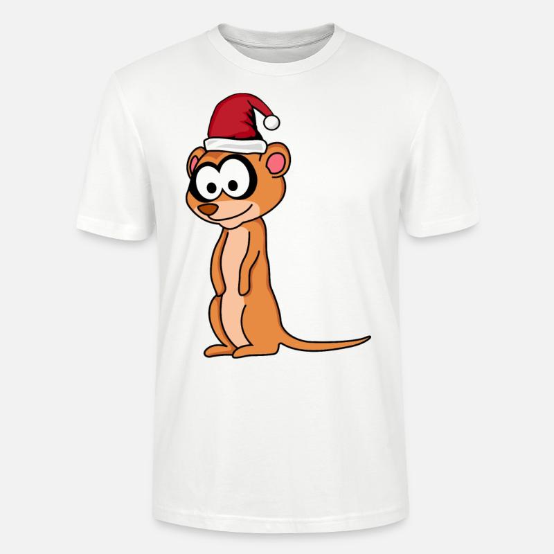 Erdmännchen Comic Weihnachten - Stanley/Stella Unisex Bio-T-Shirt CRAFTER - Weiß