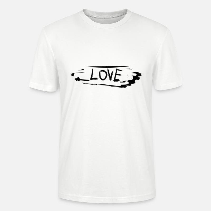 Love Text Pattern Symbol Stroke - Stanley/Stella CRAFTER Unisex Organic T-Shirt - white