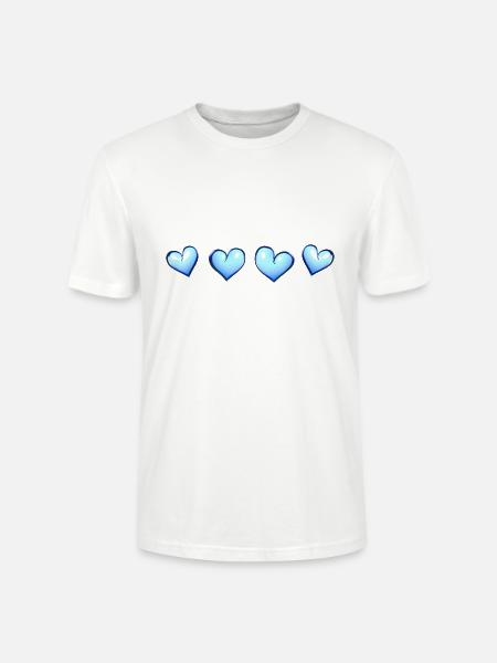 fyra hjärtan blått hjärta - Ekologisk T-shirt CRAFTER unisex från Stanley/Stella - vit