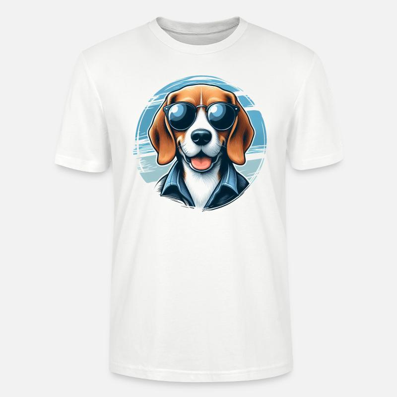 Beagle Le modèle - T-shirt bio CRAFTER Stanley Stella Unisexe - blanc