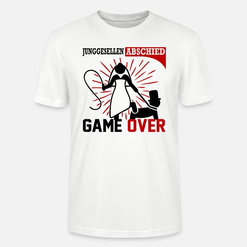 Junggesellenabschied Game Over Peitsche Married - Stanley/Stella Unisex Bio-T-Shirt CRAFTER - Weiß