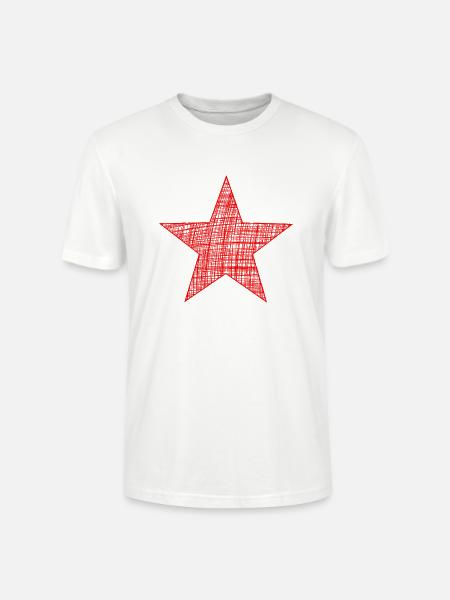 roter Stern, red star - Stanley/Stella Unisex Bio-T-Shirt CRAFTER - Weiß