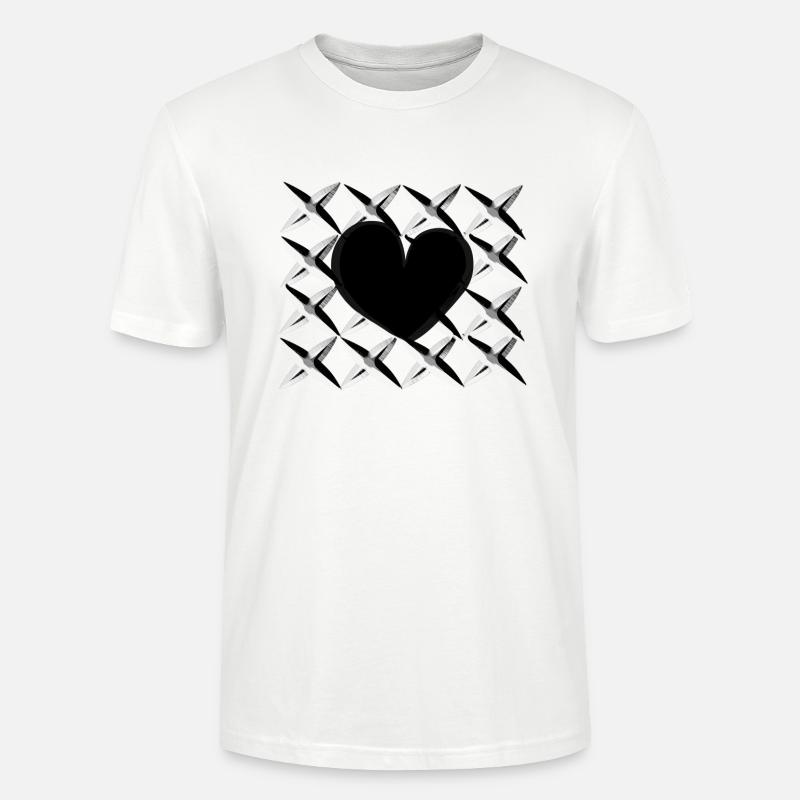kreuz muster herz - Stanley/Stella Unisex Bio-T-Shirt CRAFTER - Weiß